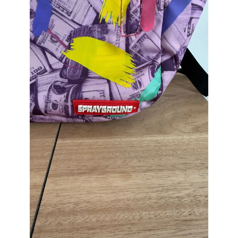 Sprayground Limited Edition Pink Money Paint Drip Backpack Kids School Bag